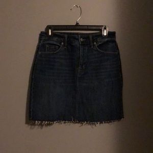 royal blue, denim skirt